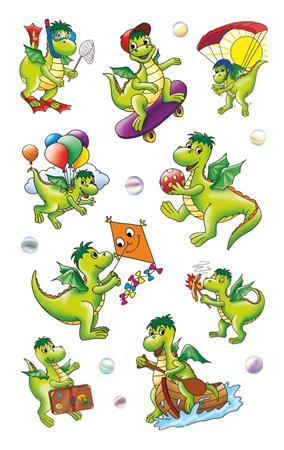 Matrica, papír,  3 ív, 76x120 mm,  AVERY ZWECKFORM, "Z-Design No.54043", sárkányok